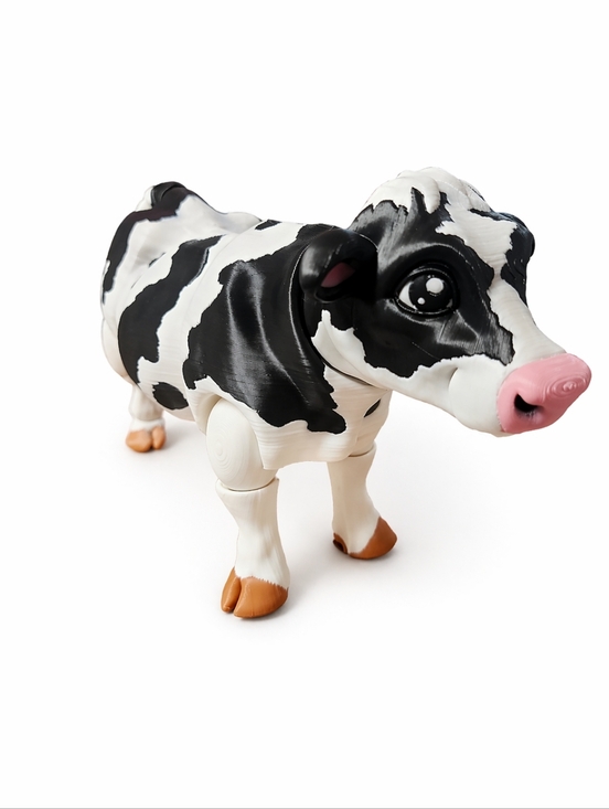 Other - Black & White Cow Figurine 3D with Pink Snout